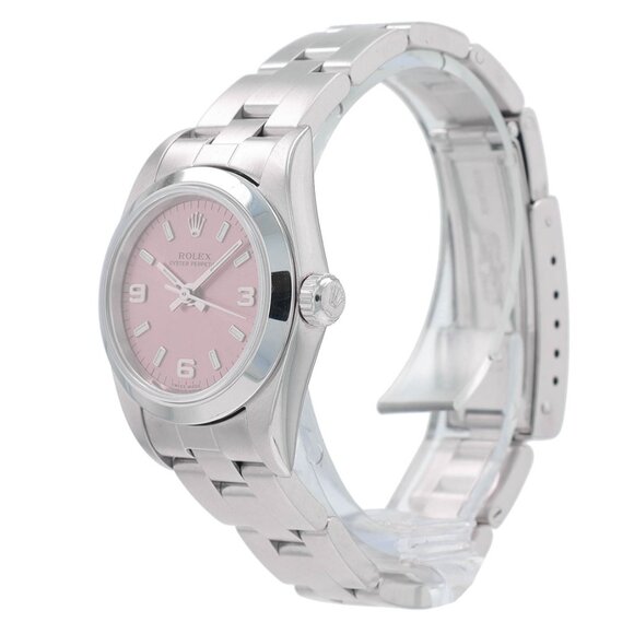 Rolex Oyster perpetual 76080 26mm Salmon Index Arabic Dial Smooth Bezel Oyster - Picture 3 of 11